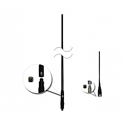 RFI CDQ5000 + CDQ34  Black Rugged 5dBi UHF CB Dual Antenna Package