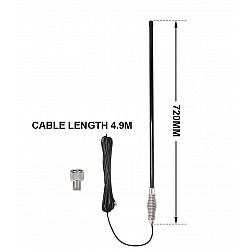 Axis CH5T Black 5db 750mm Fibreglass UHF CB Antenna Axis CH5T Black 5db 750mm Fibreglass UHF CB Antenna