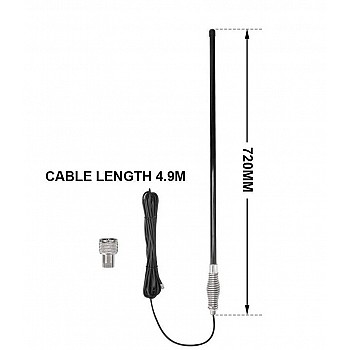 Axis CH5T Black 5db 750mm Fibreglass UHF CB Antenna Axis CH5T Black 5db 750mm Fibreglass UHF CB Antenna