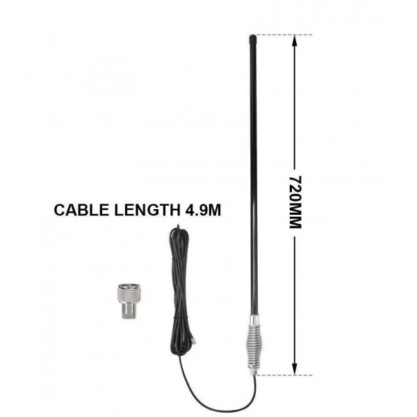 Axis CH5T Black 5db 750mm Fibreglass UHF CB Antenna