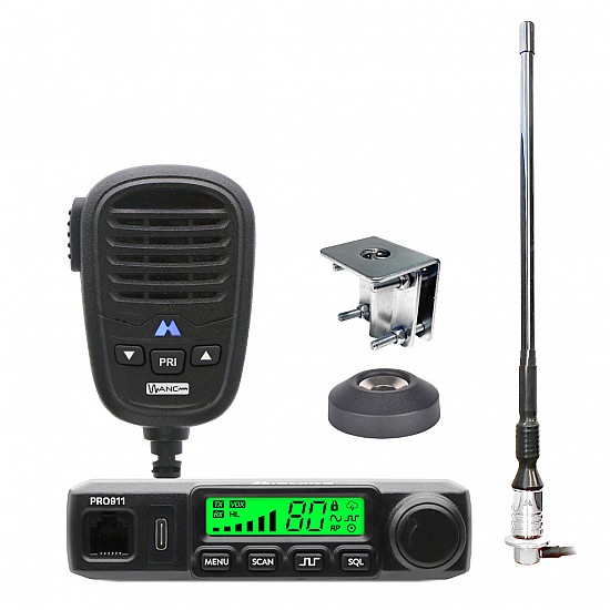 Midland PRO911 12/24V Compact UHF CB Antenna Kit