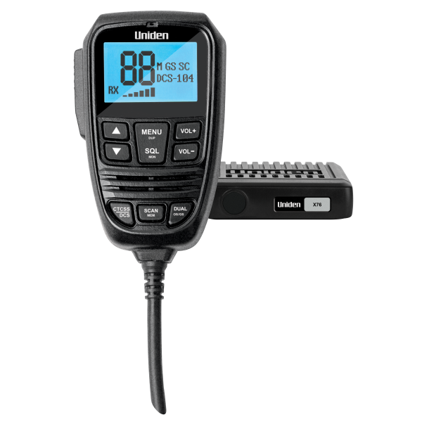 Uniden X76 UHF CB 80 Channel Radio with Remote Microphone Uniden X76 UHF CB 80 Channel Radio with Remote Microphone
