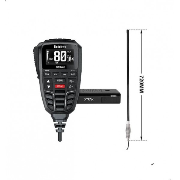 Uniden XTRAK 80 UHF CB Radio & 5dbi Bullbar Antenna Kit Uniden XTRAK 80 UHF CB Radio & 5dbi Bullbar Antenna Kit