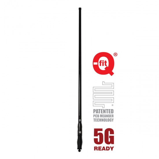RFI 121cm CDQ8197 7.5dBi 3G 4G 5G Cellular Vehicle Antenna with Q-FIT Removable Whip (BLACK)