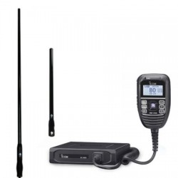 Icom IC455 80 Channel UHF CB with RFI CDQ5000 3000 Twin Antenna Kit