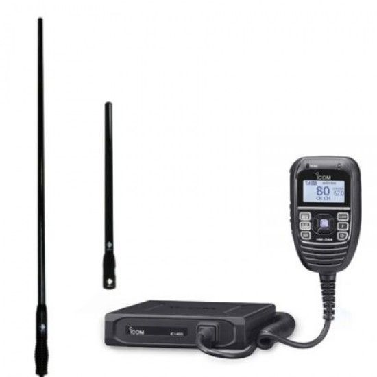 Icom IC455 80 Channel UHF CB with RFI CDQ5000 3000 Twin Antenna Kit Icom IC455 80 Channel UHF CB with RFI CDQ5000 3000 Twin Antenna Kit