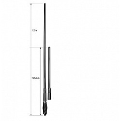 Uniden AT970BK Twin Black Removable Heavy Duty 6.6dBi 3 dBi UHF CB antenna