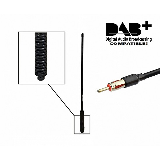 Signal Master AM / FM / DAB Stumpy 700mm Radio Bullbar Mount Antenna ALL Black + Cable Kit Signal Master AM / FM / DAB Stumpy 700mm Radio Bullbar Mount Antenna ALL Black + Cable Kit