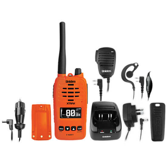 Uniden XTRAK 50 Orange 80 CH UHF CB Handheld