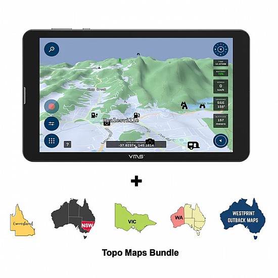 VMS 3DX 8" On & Off Road GPS Navigator + Topo Maps VMS 3DX 8" On & Off Road GPS Navigator + Topo Maps