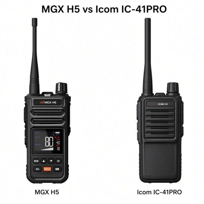 MGX H5 vs Icom IC-41PRO: Which 5W IP67 UHF CB Handheld is Best for Tradies, Mining & 4WD in 2026? MGX H5 vs Icom IC-41PRO: Which 5W IP67 UHF CB Handheld is Best for Tradies, Mining & 4WD in 2026?