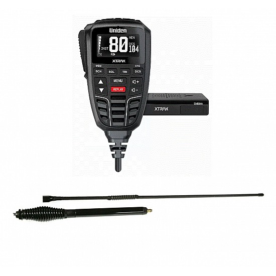 Uniden XTRAK 80 UHF CB Radio & 6.5dBi AT870BK Antenna Kit