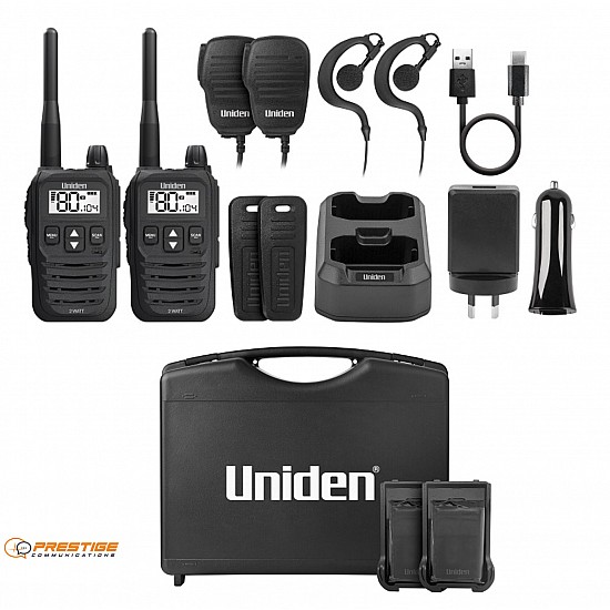 Uniden UH825-2TP 2W Uhf CB Twin Deluxe Handheld Radio Pack