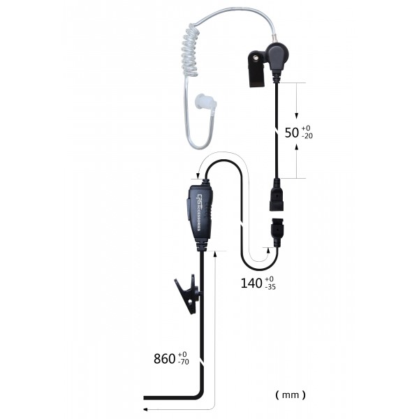 Acoustic Airtube Headset with Inline PTT/Microphone suit Motorola Acoustic Airtube Headset with Inline PTT/Microphone suit Motorola