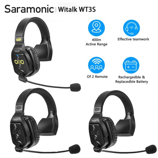 Saramonic Witalk WT3S Full Duplex Communication Wireless Headset System