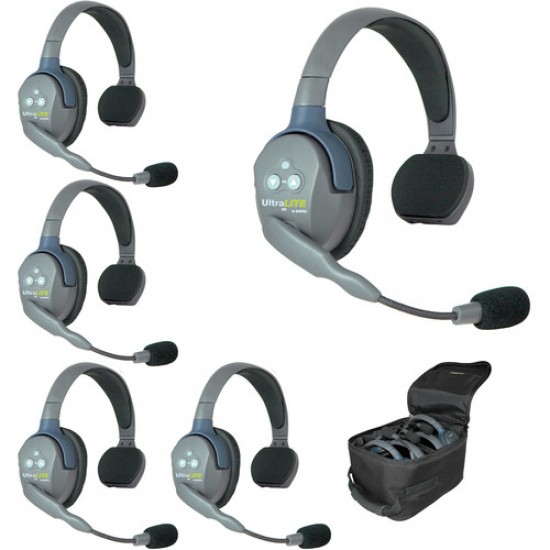Eartec UL5HD 5-Person Single Sided Wireless Intercom Headset System Eartec UL5HD 5-Person Single Sided Wireless Intercom Headset System