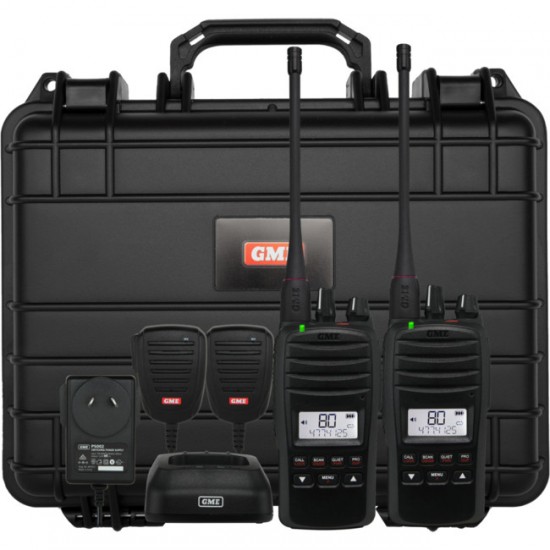 GME TX6600STP Twin Pack 5 watt IP67 Handheld UHF CB Radios