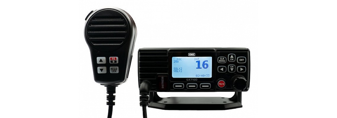 GME GX710D Black Waterproof VHF Marine Radio - NEW