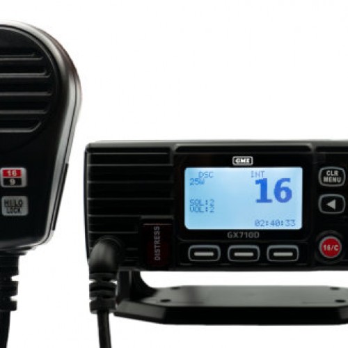 GME GX710D Black Waterproof VHF Marine Radio - NEW