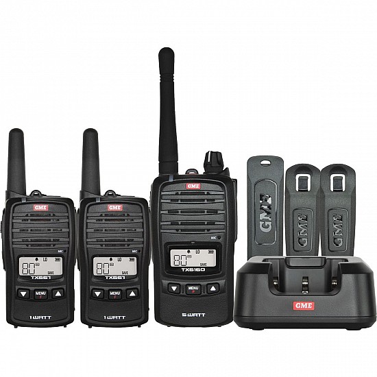 GME TX6160XFP 5/1 WATT UHF CB Handheld Family Pack GME TX6160XFP 5/1 WATT UHF CB Handheld Family Pack