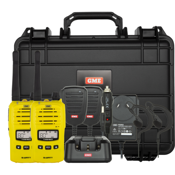GME TX6165YTP Yellow 5 watt IP67 Handheld UHF CB Tradies Pack GME TX6165YTP Yellow 5 watt IP67 Handheld UHF CB Tradies Pack