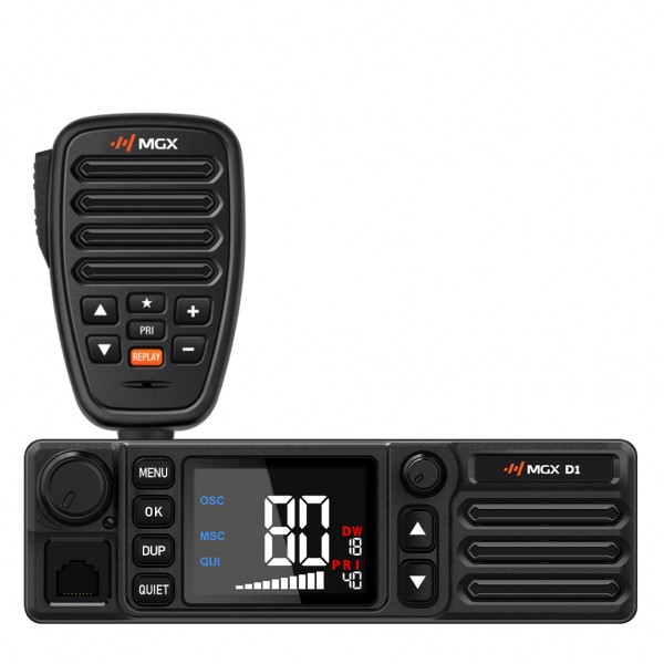 MGX D1 Compact UHF CB Radio 12-24 with Noise Cancelling IP67 Microphone