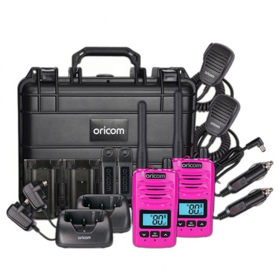 Oricom DTXTP600 Pink 5 Watt IP67 Waterproof Handheld UHF CB Radio Trade Pack Oricom DTXTP600 Pink 5 Watt IP67 Waterproof Handheld UHF CB Radio Trade Pack