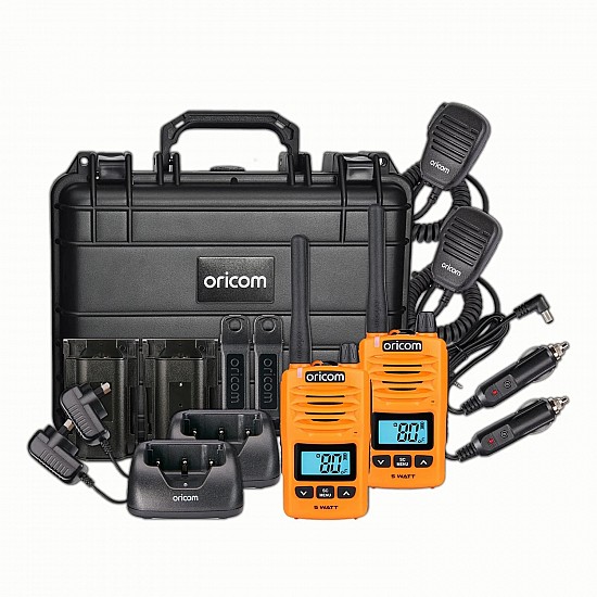Oricom DTXTP600 Orange 5 Watt IP67 Waterproof Handheld UHF CB Radio Trade Pack