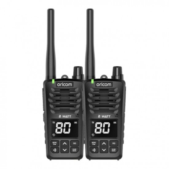 Oricom 2 Watt Floating IPX7 UHF CB Radio Twin Pack- UHF2600 Oricom 2 Watt Floating IPX7 UHF CB Radio Twin Pack- UHF2600
