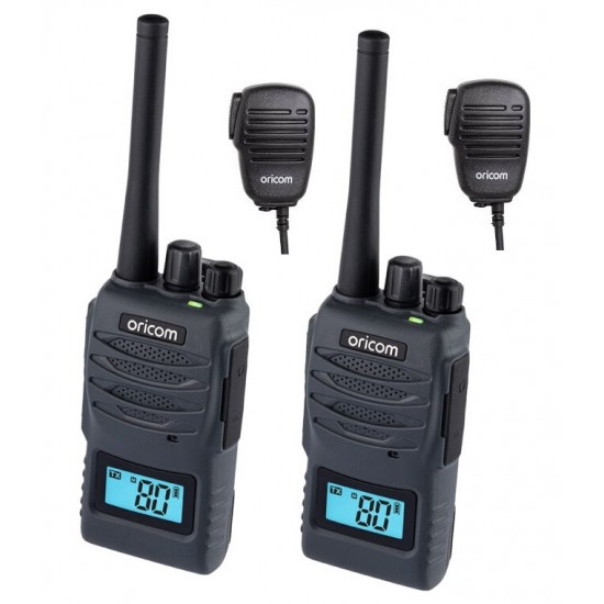 Oricom UHF5400-2 Twin splashproof 5 Watt Handheld UHF CB Radio with Speaker Microphone
