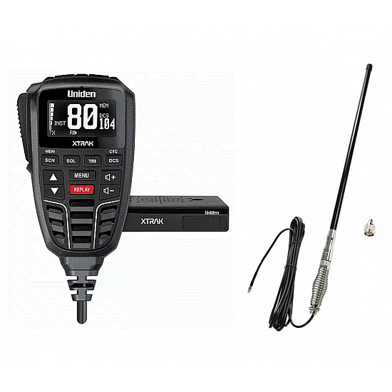 Uniden XTRAK 80 Smart UHF CB Radio 4WD Kit with 4.5dBi Antenna