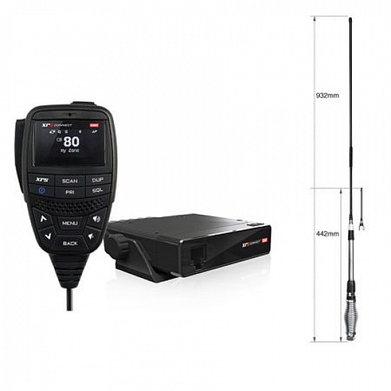 GME XRS330C UHF CB Radio + Uniden AT880 Twin Whip Antenna Kit GME XRS330C UHF CB Radio + Uniden AT880 Twin Whip Antenna Kit