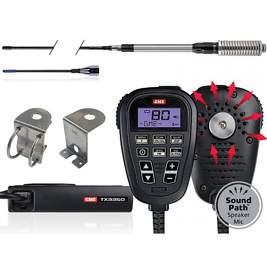 GME TX3350 + AT870B 6.5db Black Antenna Pack GME TX3350 + AT870B 6.5db Black Antenna Pack