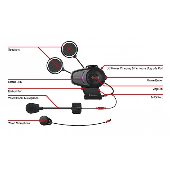 SENA 10S Single Motorcycle Bluetooth Helmet Intercom