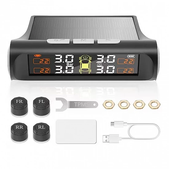 4-Sensor Tyre Pressure & Temperature Monitor TPMS 