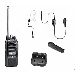 Icom IC-41PRO 80CH UHF CB Handheld + Airtube Tube  Earpiece PTT Microphone 