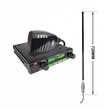 GME TX3500S  80 Channel UHF CB Radio + Black 5dBi  Bullbar Antenna Pack