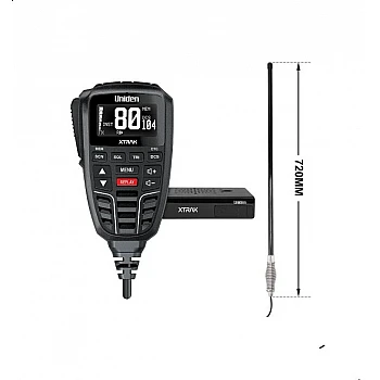 Uniden XTRAK 80 UHF CB Radio & 5dbi CH5T Bullbar Antenna Kit