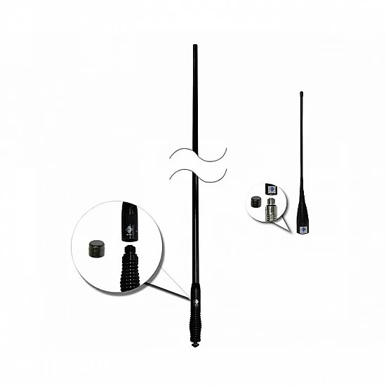 RFI CDQ5000 + CDQ34 Black Rugged 5dBi UHF CB Dual Antenna Package RFI CDQ5000 + CDQ34 Black Rugged 5dBi UHF CB Dual Antenna Package