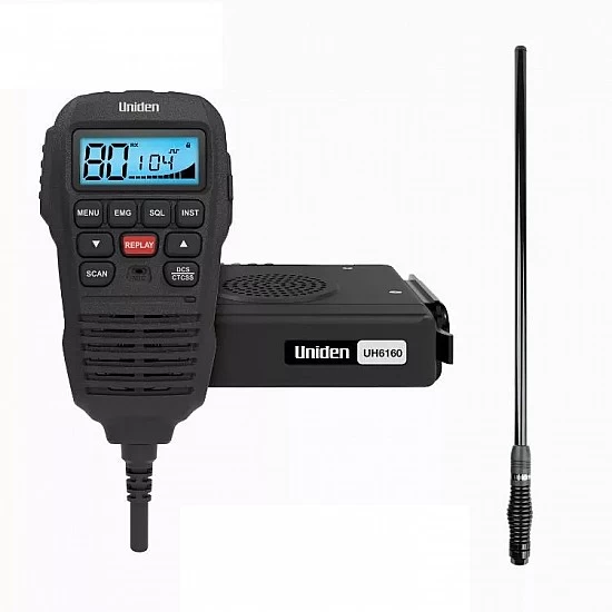 Uniden UH6160 ESCAPE PACK Mini UHF CB and AT500 Antenna Uniden UH6160 ESCAPE PACK Mini UHF CB and AT500 Antenna