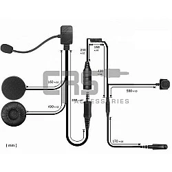 CRS Motorcycle Helmet Kit for UHF Radio - Radio Handle Bar  Mount