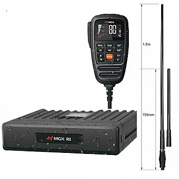 MGX R1 UHF CB 80 Channel IP67 12/24V UHF CB with 6dbi/3dBi HD Antenna Pack