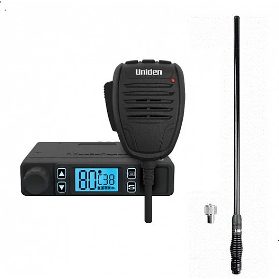 Uniden X80 Compact UHF CB with AT500BK 5.5dBi Antenna Uniden X80 Compact UHF CB with AT500BK 5.5dBi Antenna