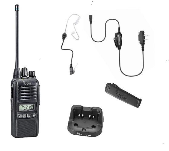 Icom IC-41PRO 80CH UHF CB Handheld + Airtube Tube  Earpiece PTT Microphone 