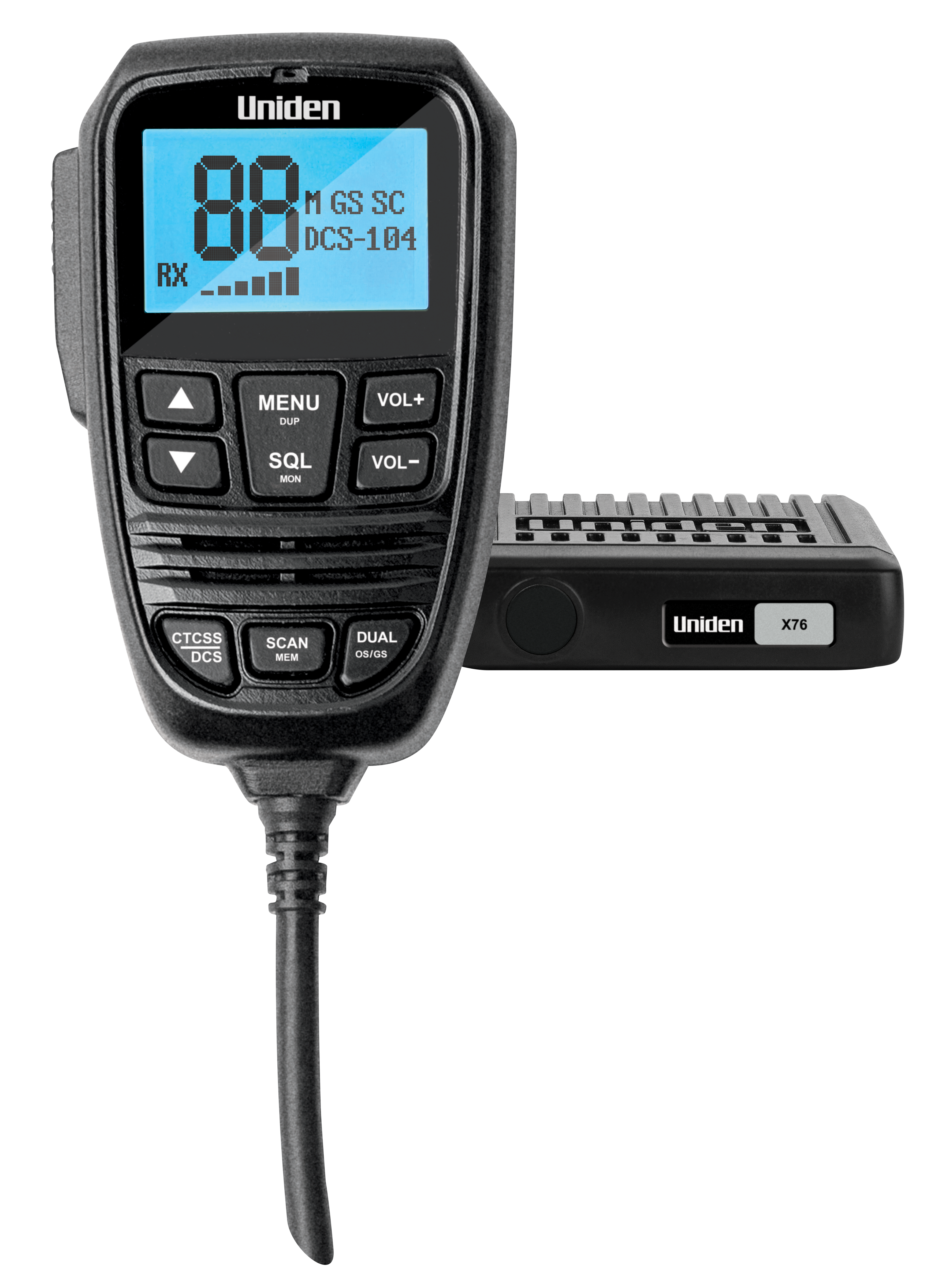 Uniden X76 80 Channel UHF CB Radio with Remote Microphone
