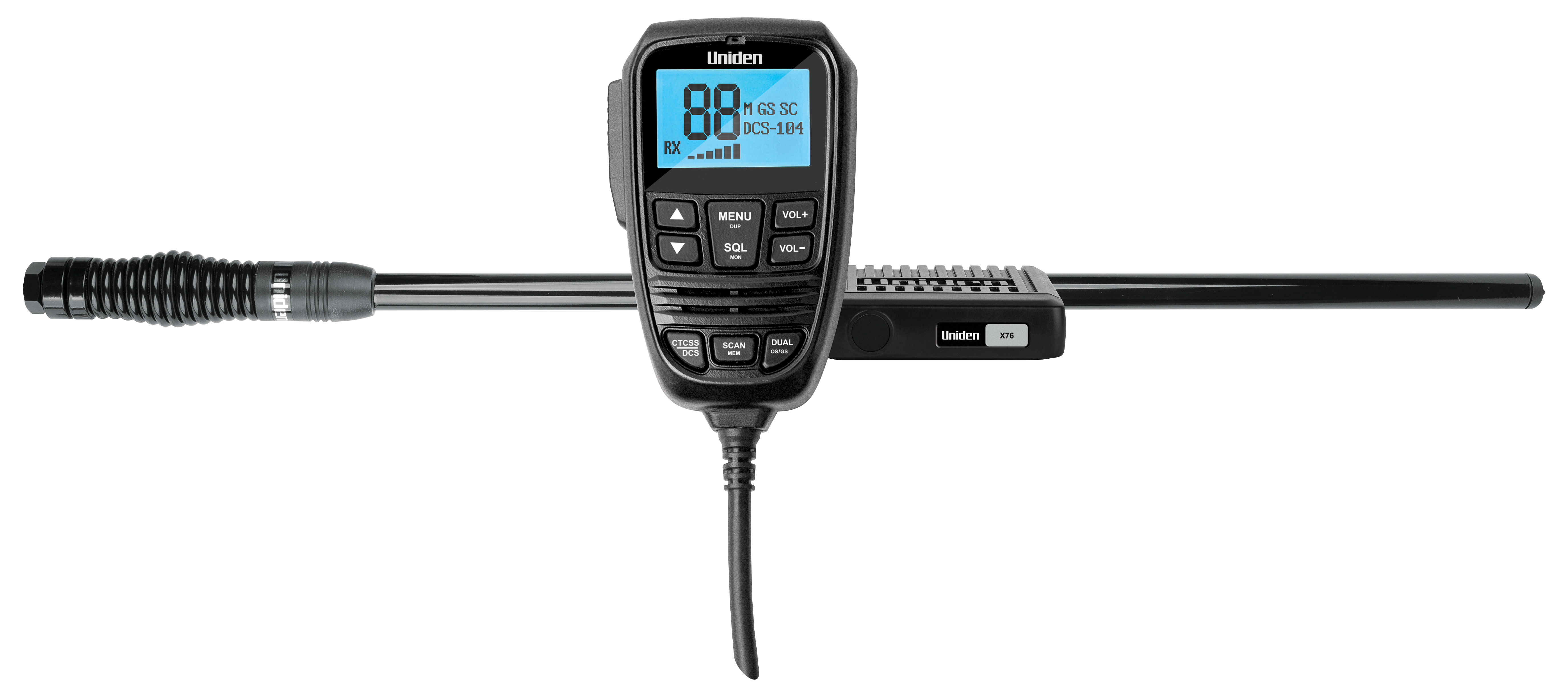 Uniden X76VP 80 Channel UHF CB Radio with AT500 HD Antenna