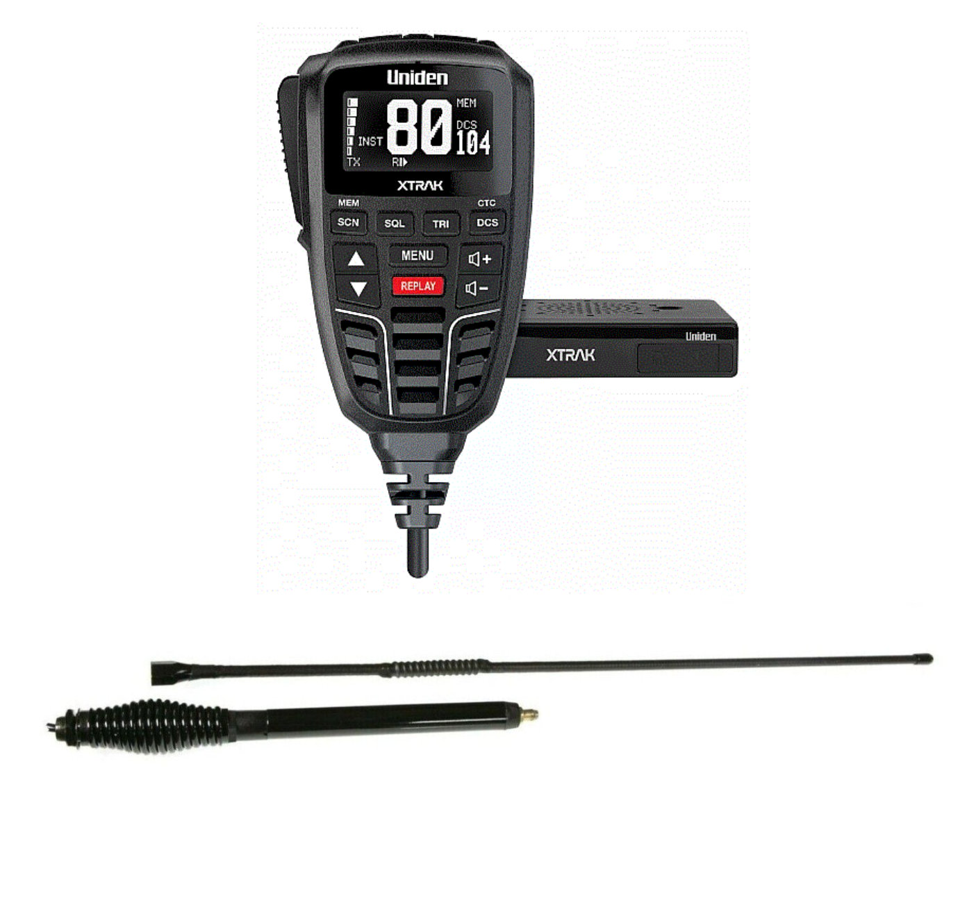 Uniden XTRAK 80 UHF CB Radio & 6.5dBi AT870BK Antenna Kit