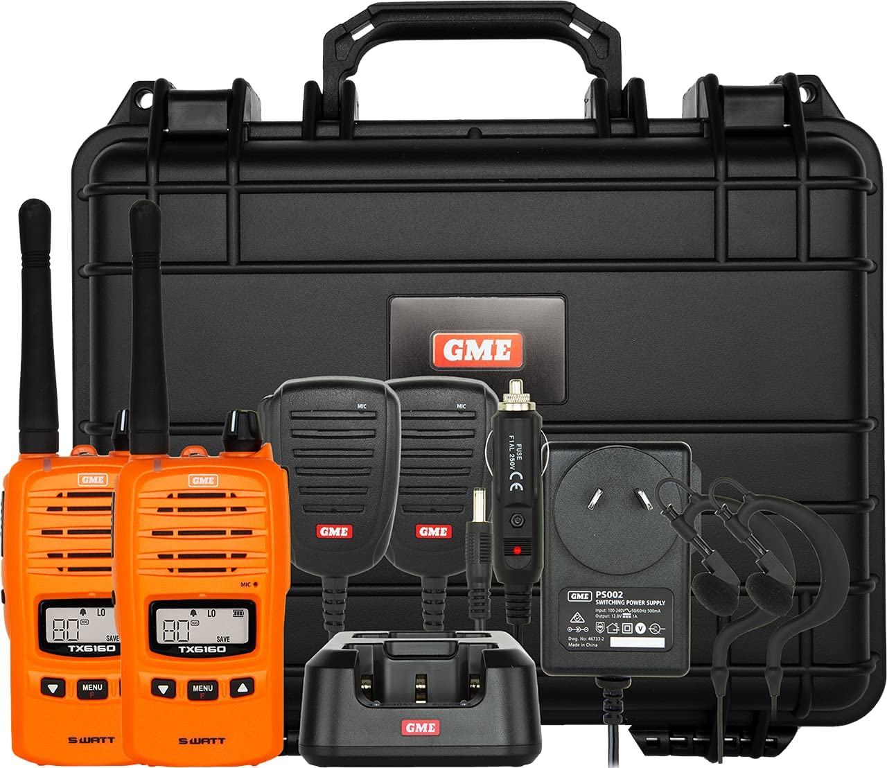 GME TX6165OTP Orange 5 watt IP67 Handheld UHF CB Tradies Pack