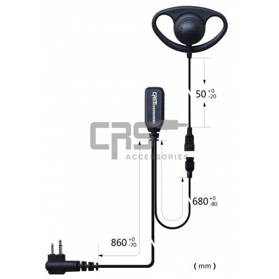 2 Wire D Hook Headset with Inline PTT / Microphone 2 Wire D Hook Headset with Inline PTT / Microphone