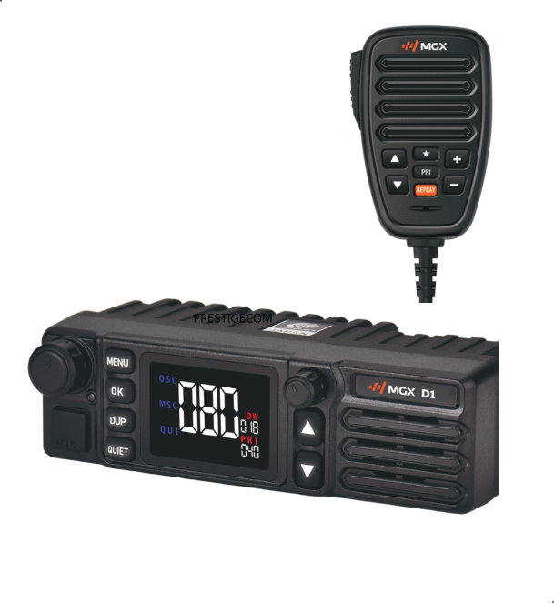 MGX D1 DIN UHF CB Radio with Noise Cancelling and Dual Speakers